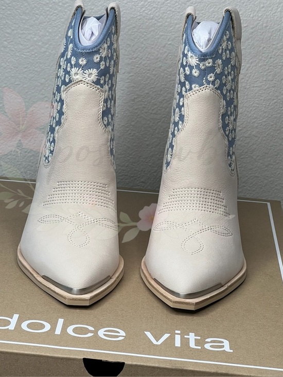 Dolce Vita Shoes - Dolce Vita Blue Floral Western Cowboy Boots NWT Size 7.5